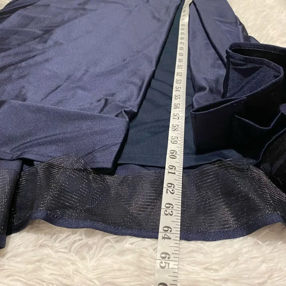 Cynthia & Sahar Luz Luxe Satin Stretch Formal Gown in Midnight Navy Size XXL-A